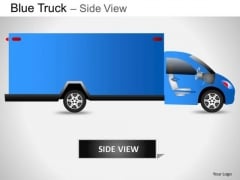 Art Blue Truck Side View PowerPoint Slides And Ppt Diagram Templates
