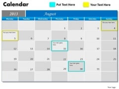 August 2013 Calendar PowerPoint Slides Ppt Templates August 2013 Calendar PowerPoint Slides Ppt Templates