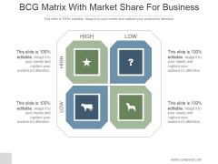 BCG Matrix With Market Share For Business Ppt PowerPoint Presentation Gallery