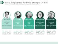 Basic Employees Portfolio Example Of Ppt