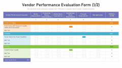Benchmarking Supplier Operation Control Procedure Vendor Performance Evaluation Form Elements PDF