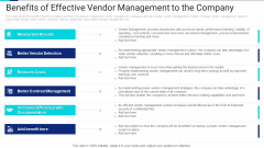 Benefits Of Effective Vendor Management To The Company Formats PDF