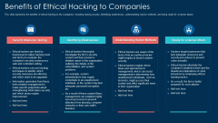 Benefits Of Ethical Hacking To Companies Ppt Model Example File PDF