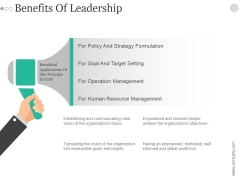 Benefits Of Leadership Ppt PowerPoint Presentation Introduction