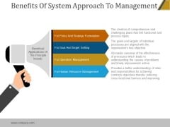 Benefits Of System Approach To Management Ppt PowerPoint Presentation Visuals