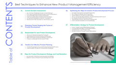 Best Techniques To Enhance New Product Management Efficiency Table Of CONTENTS Microsoft PDF