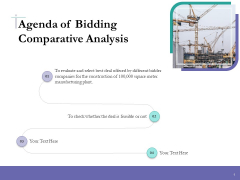Bidding Cost Comparison Agenda Of Bidding Comparative Analysis Ppt Professional Influencers PDF