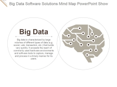 Big Data Software Solutions Mind Map Ppt PowerPoint Presentation Show