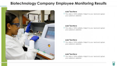 Biotechnology Company Employee Monitoring Results Demonstration PDF Biotechnology Company Employee Monitoring Results Demonstration PDF