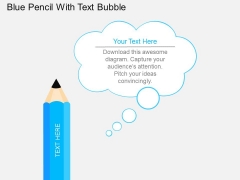 Blue Pencil With Text Bubble Powerpoint Template Blue Pencil With Text Bubble Powerpoint Template