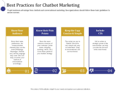 Boost Marketing And Sales Through Live Chat Best Practices For Chatbot Marketing Ppt Outline Inspiration PDF Boost Marketing And Sales Through Live Chat Best Practices For Chatbot Marketing Ppt Outline Inspiration PDF