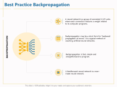 Boosting Machine Learning Best Practice Backpropagation Ppt PowerPoint Presentation Inspiration Demonstration PDF Boosting Machine Learning Best Practice Backpropagation Ppt PowerPoint Presentation Inspiration Demonstration PDF
