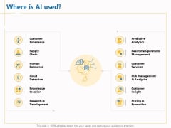 Boosting Machine Learning Where Is AI Used Ppt PowerPoint Presentation Infographic Template Slide PDF Boosting Machine Learning Where Is AI Used Ppt PowerPoint Presentation Infographic Template Slide PDF