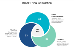 Break Even Calculation Ppt Powerpoint Presentation Styles Example Cpb