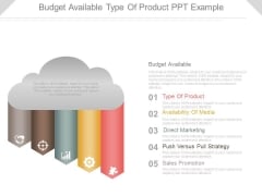Budget Available Type Of Product Ppt Example