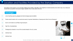 Build Effective Business Strategy For Financial Development Location And Facilities Provided By The Startup Introduction PDF Build Effective Business Strategy For Financial Development Location And Facilities Provided By The Startup Introduction PDF