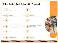 Building Assembly Conservation Solutions Other Costs Cost Excluded In Proposal Ppt Ideas Inspiration PDF Building Assembly Conservation Solutions Other Costs Cost Excluded In Proposal Ppt Ideas Inspiration PDF