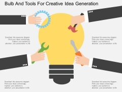 Bulb And Tools For Creative Idea Generation Powerpoint Template Bulb And Tools For Creative Idea Generation Powerpoint Template