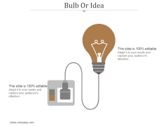 Bulb Or Idea Ppt PowerPoint Presentation Slide