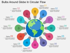 Bulbs Around Globe In Circular Flow Powerpoint Template Bulbs Around Globe In Circular Flow Powerpoint Template