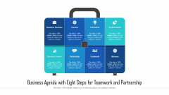Business Agenda With Eight Steps For Teamwork And Partnership Ppt Show Slideshow PDF Business Agenda With Eight Steps For Teamwork And Partnership Ppt Show Slideshow PDF