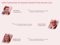 Business Management Research Client Testimonials For Business Plan Services Ppt Portfolio Example Introduction PDF Business Management Research Client Testimonials For Business Plan Services Ppt Portfolio Example Introduction PDF
