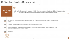 Business Model Opening Restaurant Coffee Shop Funding Requirement Template PDF