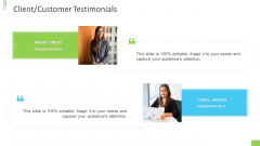 Business Overview PPT Slides Client Customer Testimonials Ppt Gallery Background Images PDF
