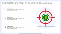 Business Plan And Focus On Generating Revenue Icon Brochure PDF