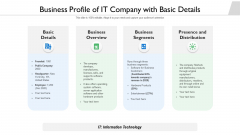 Business Profile Of It Company With Basic Details Ppt PowerPoint Presentation Styles Template PDF Business Profile Of It Company With Basic Details Ppt PowerPoint Presentation Styles Template PDF