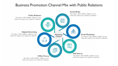 Business Promotion Channel Mix With Public Relations Ppt Infographics Shapes PDF Business Promotion Channel Mix With Public Relations Ppt Infographics Shapes PDF
