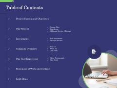 Business Proposal Table Of Contents Ppt Gallery Example Introduction PDF