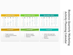 Business Quarterly Marketing Activity Planning Calendar Ppt PowerPoint Presentation Gallery Guide PDF Business Quarterly Marketing Activity Planning Calendar Ppt PowerPoint Presentation Gallery Guide PDF