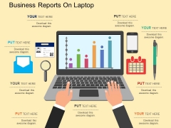 Business Reports On Laptop Powerpoint Template Business Reports On Laptop Powerpoint Template