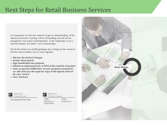 Business Retail Shop Selling Next Steps For Retail Business Services Summary PDF