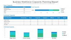Business Workforce Capacity Planning Report Ppt PowerPoint Presentation Gallery Layout PDF