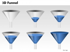 Blue 3d Funnels PowerPoint Slides