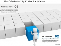 Blue Cube Pushed By 3d Man For Solution Blue Cube Pushed By 3d Man For Solution