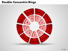 Business Chart PowerPoint Templates Business 3d Double Concentric Rings Pieces Ppt Slides
