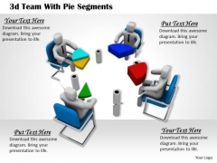 Business Concepts 3d Team With Pie Segments Character Models
