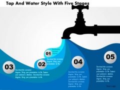 Business Daigram Tap And Water Style With Five Stages Presentation Templets