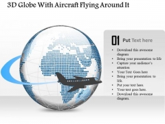 Business Diagram 3d Globe With Aircraft Flying Around It Presentation Template Business Diagram 3d Globe With Aircraft Flying Around It Presentation Template