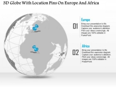 Business Diagram 3d Globe With Location Pins On Europe And Africa Presentation Template Business Diagram 3d Globe With Location Pins On Europe And Africa Presentation Template