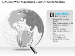 Business Diagram 3d Globe With Magnifying Glass On South America Presentation Template Business Diagram 3d Globe With Magnifying Glass On South America Presentation Template