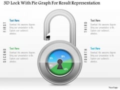 Business Diagram 3d Lock With Pie Graph For Result Representation PowerPoint Slide Business Diagram 3d Lock With Pie Graph For Result Representation PowerPoint Slide
