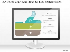 Business Diagram 3d Thumb Chart And Tablet For Data Representation PowerPoint Slide Business Diagram 3d Thumb Chart And Tablet For Data Representation PowerPoint Slide