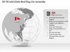 Business Diagram 3d World Globe Red Flag On Australia Presentation Template Business Diagram 3d World Globe Red Flag On Australia Presentation Template