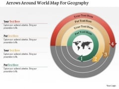Business Diagram Arrows Around World Map For Geography Presentation Template