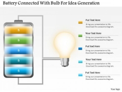 Business Diagram Battery Connected With Bulb For Idea Generation PowerPoint Slide Business Diagram Battery Connected With Bulb For Idea Generation PowerPoint Slide