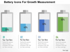 Business Diagram Battery Icons For Growth Measurement Presentation Template